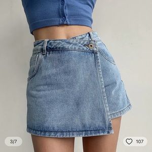 High waist Jean Skorts